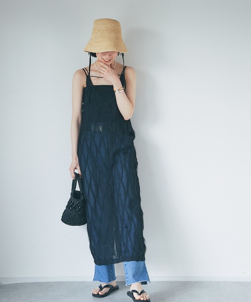 RIVE DROITE（リヴドロワ）の「女性らしいポイントが沢山/チュールキャミワンピース（ワンピース・レディース・ホワイト/ブラック・FREE）」の12枚目の写真