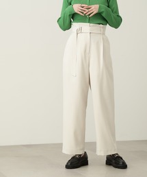 N.(N. Natural Beauty Basic) | 【S Size Line】◆ハイウエストベルト付ストレートパンツ(スラックス)