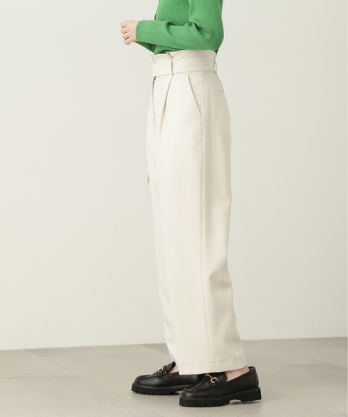 N.（N. Natural Beauty Basic）（エヌエヌナチュラルビューティーベーシック）の「【S Size Line】◆ハイウエストベルト付ストレートパンツ（スラックス・レディース・モカ/ナチュラル/ピンク・SMALL/MEDIUM）」の8枚目の写真