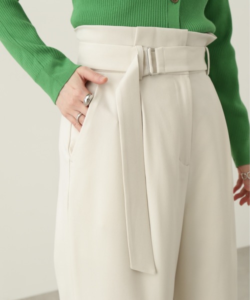 N.（N. Natural Beauty Basic）（エヌエヌナチュラルビューティーベーシック）の「【S Size Line】◆ハイウエストベルト付ストレートパンツ（スラックス・レディース・モカ/ナチュラル/ピンク・SMALL/MEDIUM）」の14枚目の写真