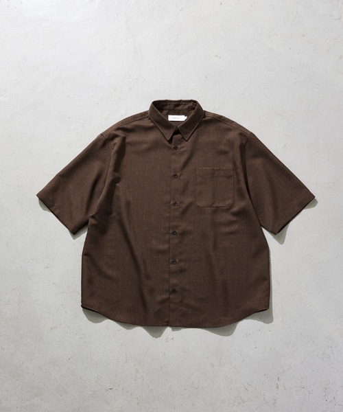 ナチュラルシャンブレーメランジファブリック オーバーサイズ ショート