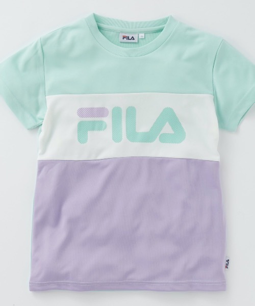 FILA（フィラ）の「【FILA:フィラ】キッズドライピケ半袖Tシャツ（Tシャツ/カットソー・キッズ・ミント/オフホワイト・130/140/150/160）」の2枚目の写真