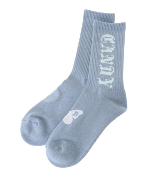 Candy Stripper（キャンディストリッパー）の「CANDY GRAFFITI RIB ソックス（ソックス/靴下・レディース・ブラック/オフホワイト/ライトブルー・FREE）」の3枚目の写真