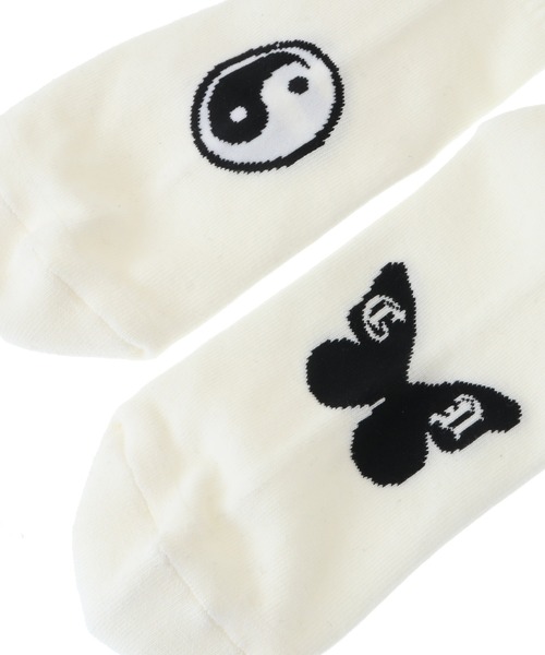 Candy Stripper（キャンディストリッパー）の「CANDY GRAFFITI RIB ソックス（ソックス/靴下・レディース・ブラック/オフホワイト/ライトブルー・FREE）」の11枚目の写真