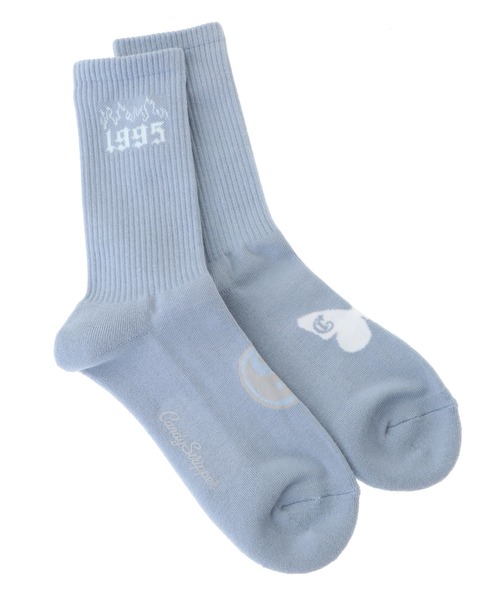 Candy Stripper（キャンディストリッパー）の「CANDY GRAFFITI RIB ソックス（ソックス/靴下・レディース・ブラック/オフホワイト/ライトブルー・FREE）」の4枚目の写真