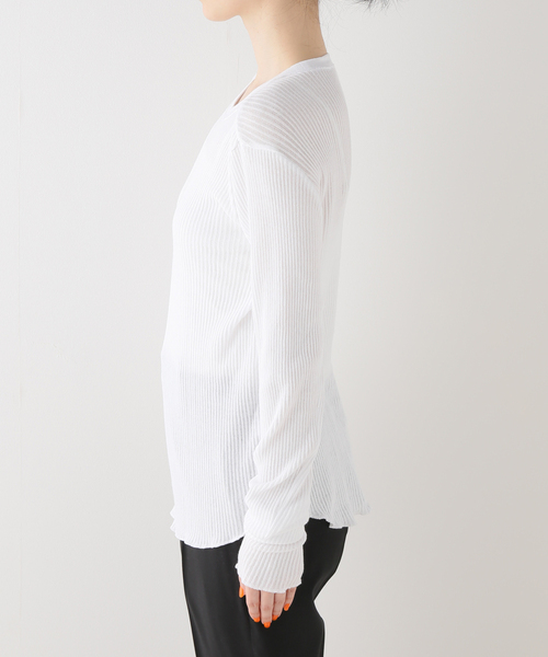 CAROUSE LAMBRA(ケラウズランブラ)の「【CAROUSELAMBRA/ケラウズランブラ】ルーズロングスリーブティーシャツ(Tシャツ/カットソー・レディース・ブラック/ホワイト・FREE)」の4枚目の写真
