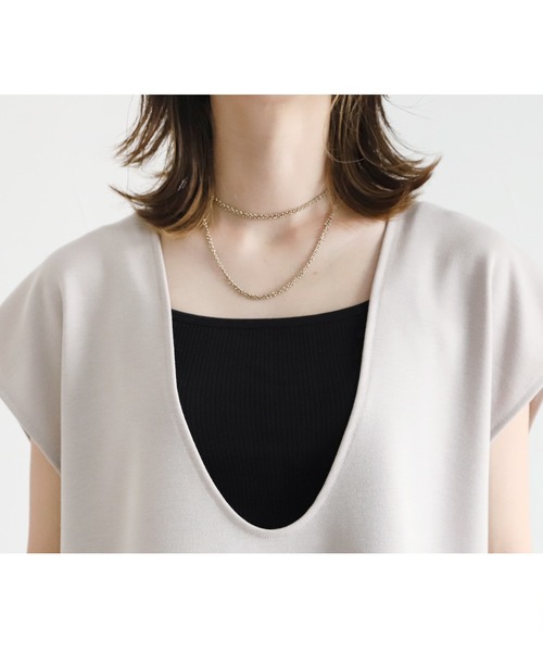 reca（レカ）の「深Vネックベスト（ベスト・レディース・グレイッシュベージュ/ブラック/オレンジ・FREE）」の12枚目の写真