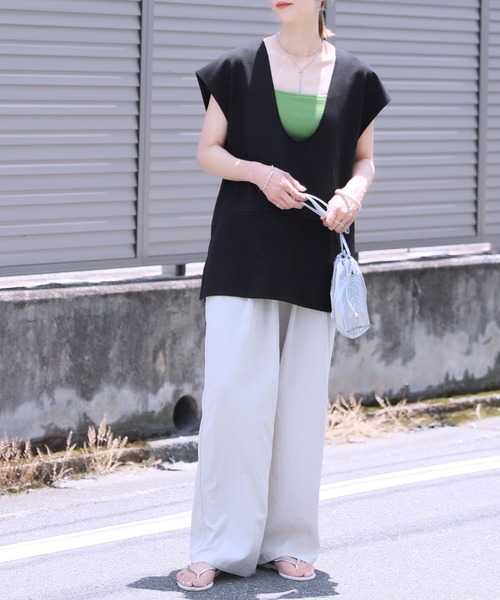 reca（レカ）の「深Vネックベスト（ベスト・レディース・グレイッシュベージュ/ブラック/オレンジ・FREE）」の20枚目の写真