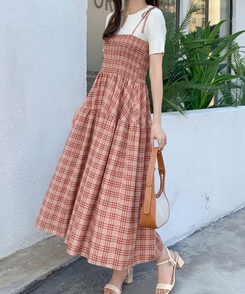 ABITOKYO(アビトーキョー)の「チェックティアードキャミワンピース(ワンピース・レディース・ネイビー/ブラック/オレンジ・M/S)」の22枚目の写真