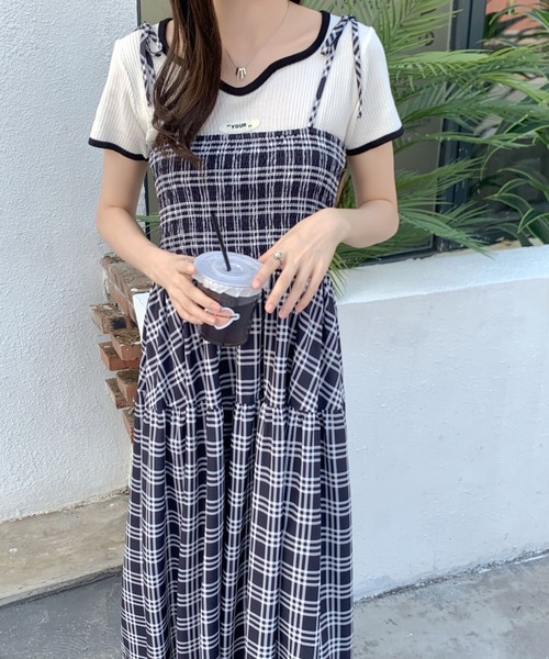 ABITOKYO(アビトーキョー)の「チェックティアードキャミワンピース(ワンピース・レディース・ネイビー/ブラック/オレンジ・M/S)」の11枚目の写真
