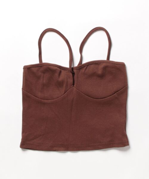 SPIGA（スピーガ）の「ｸﾛｽ紐ﾘﾌﾞｷｬﾐｿｰﾙ（キャミソール・レディース・ブラウン/グレー/ホワイト/ブラック・FREE）」の6枚目の写真