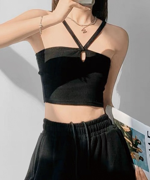 SPIGA（スピーガ）の「ｸﾛｽ紐ﾘﾌﾞｷｬﾐｿｰﾙ（キャミソール・レディース・ブラウン/グレー/ホワイト/ブラック・FREE）」の13枚目の写真