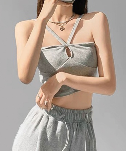 SPIGA（スピーガ）の「ｸﾛｽ紐ﾘﾌﾞｷｬﾐｿｰﾙ（キャミソール・レディース・ブラウン/グレー/ホワイト/ブラック・FREE）」の12枚目の写真