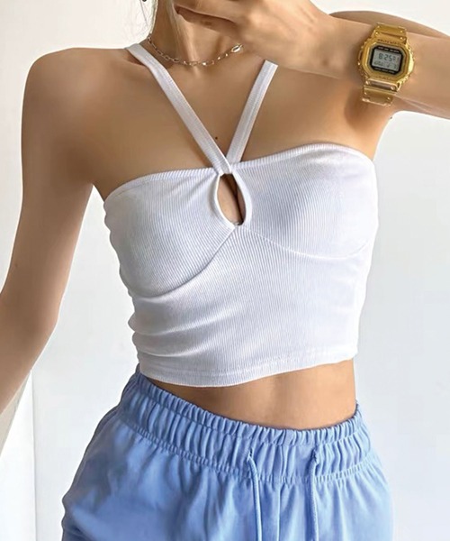 SPIGA（スピーガ）の「ｸﾛｽ紐ﾘﾌﾞｷｬﾐｿｰﾙ（キャミソール・レディース・ブラウン/グレー/ホワイト/ブラック・FREE）」の11枚目の写真