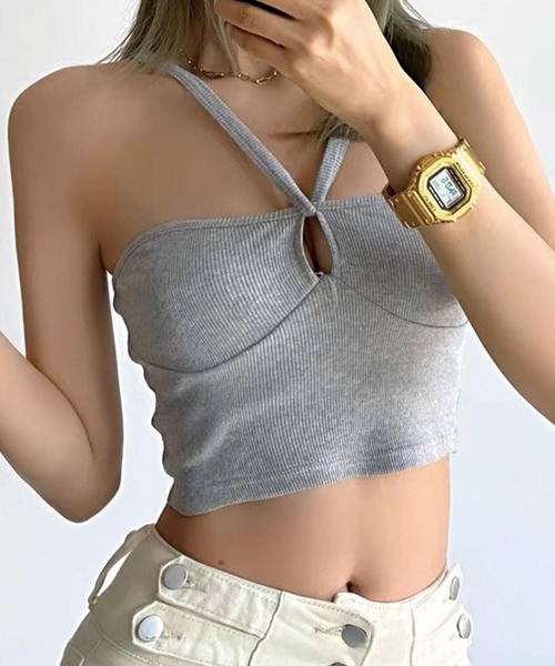 SPIGA（スピーガ）の「ｸﾛｽ紐ﾘﾌﾞｷｬﾐｿｰﾙ（キャミソール・レディース・ブラウン/グレー/ホワイト/ブラック・FREE）」の10枚目の写真