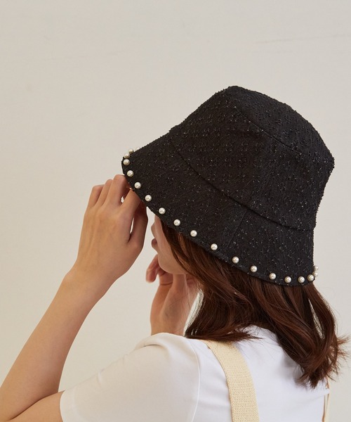 paravion（パラビオン）の「デニムパールバケットハット（ハット・レディース・ブラック/ライトブルー・FREE）」の7枚目の写真