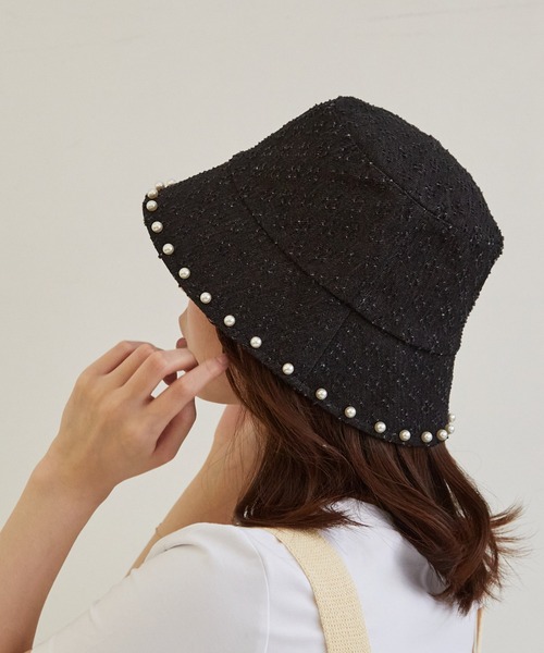 paravion（パラビオン）の「デニムパールバケットハット（ハット・レディース・ブラック/ライトブルー・FREE）」の8枚目の写真