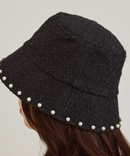paravion（パラビオン）の「デニムパールバケットハット（ハット・レディース・ブラック/ライトブルー・FREE）」の9枚目の写真