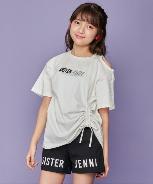 SISTER JENNI（SISTER JENNI）の「接触冷感ドロストBIGTシャツ（Tシャツ/カットソー・キッズ・ブラック/オフホワイト/オレンジ・140cm/160cm/150cm/130cm）」の2枚目の写真