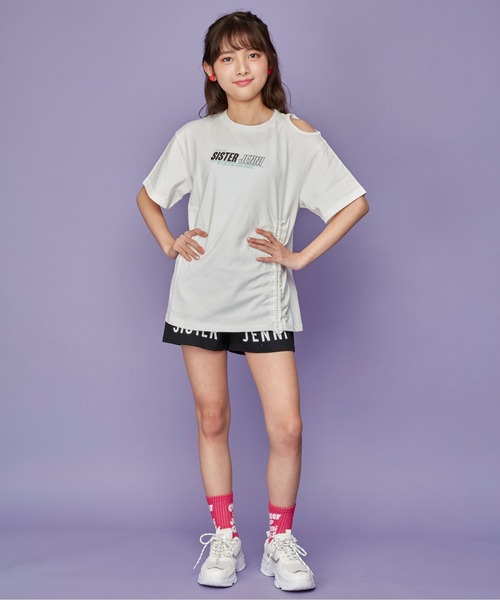 SISTER JENNI（SISTER JENNI）の「接触冷感ドロストBIGTシャツ（Tシャツ/カットソー・キッズ・ブラック/オフホワイト/オレンジ・140cm/160cm/150cm/130cm）」の11枚目の写真