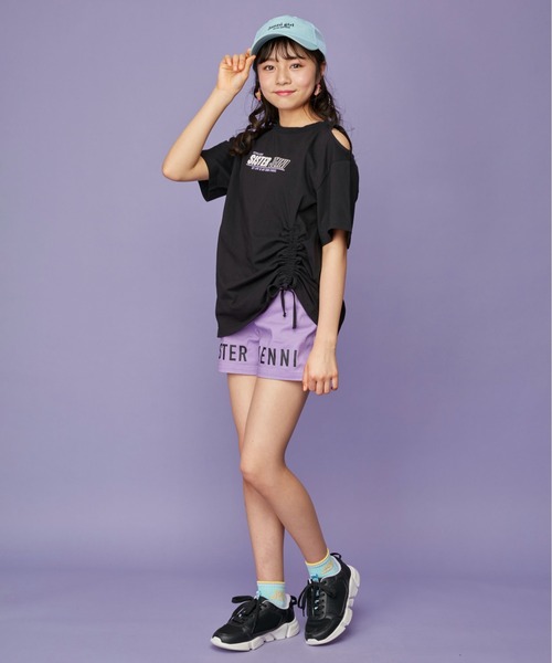 SISTER JENNI（SISTER JENNI）の「接触冷感ドロストBIGTシャツ（Tシャツ/カットソー・キッズ・ブラック/オフホワイト/オレンジ・140cm/160cm/150cm/130cm）」の6枚目の写真