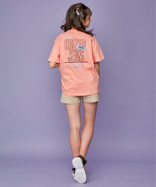 SISTER JENNI（SISTER JENNI）の「接触冷感ドロストBIGTシャツ（Tシャツ/カットソー・キッズ・ブラック/オフホワイト/オレンジ・140cm/160cm/150cm/130cm）」の4枚目の写真