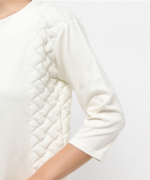 OUTLET（アウトレット）の「【PAPILLONNER】切替スエットワンピース（ワンピース・レディース・チャコールグレー/オフホワイト・FREE）」の8枚目の写真