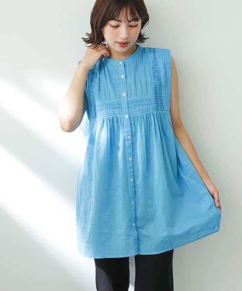 SENSE OF PLACE by URBAN RESEARCH（センスオブプレイスバイアーバンリサーチ）の「インドタックデザインブラウス（シャツ/ブラウス・レディース・ブラック/ライトブルー/オフホワイト・ONE）」の3枚目の写真