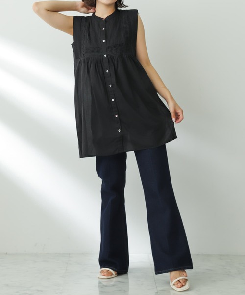 SENSE OF PLACE by URBAN RESEARCH（センスオブプレイスバイアーバンリサーチ）の「インドタックデザインブラウス（シャツ/ブラウス・レディース・ブラック/ライトブルー/オフホワイト・ONE）」の12枚目の写真