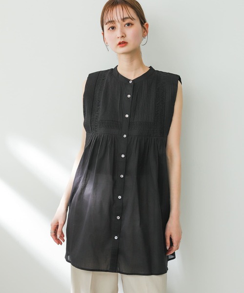 SENSE OF PLACE by URBAN RESEARCH（センスオブプレイスバイアーバンリサーチ）の「インドタックデザインブラウス（シャツ/ブラウス・レディース・ブラック/ライトブルー/オフホワイト・ONE）」の14枚目の写真