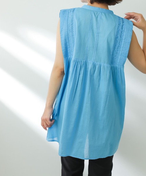 SENSE OF PLACE by URBAN RESEARCH（センスオブプレイスバイアーバンリサーチ）の「インドタックデザインブラウス（シャツ/ブラウス・レディース・ブラック/ライトブルー/オフホワイト・ONE）」の4枚目の写真