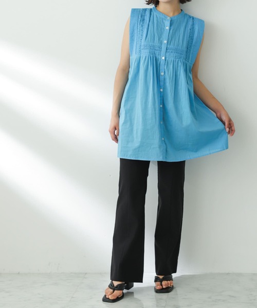 SENSE OF PLACE by URBAN RESEARCH（センスオブプレイスバイアーバンリサーチ）の「インドタックデザインブラウス（シャツ/ブラウス・レディース・ブラック/ライトブルー/オフホワイト・ONE）」の6枚目の写真