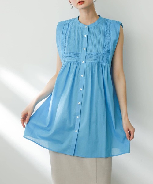 SENSE OF PLACE by URBAN RESEARCH（センスオブプレイスバイアーバンリサーチ）の「インドタックデザインブラウス（シャツ/ブラウス・レディース・ブラック/ライトブルー/オフホワイト・ONE）」の7枚目の写真