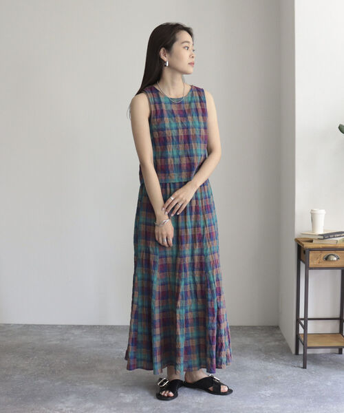 fredy emue（フレディエミュ）の「チェックエプロンビスチェ（シャツ/ブラウス・レディース・ブルー系その他/パープル系その他・38）」の13枚目の写真