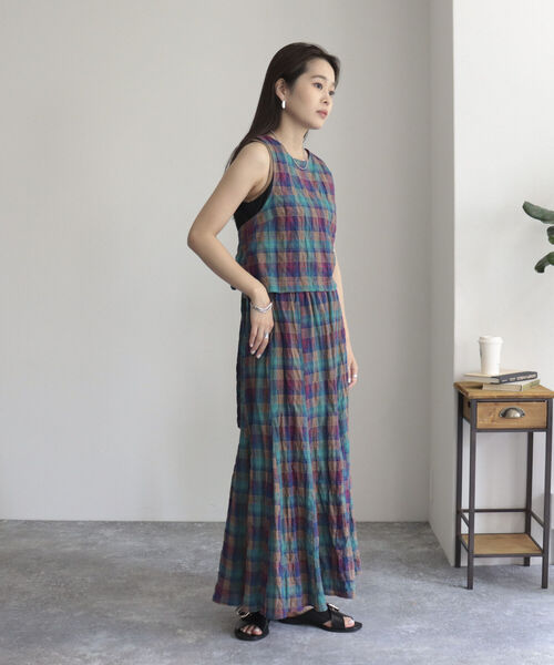 fredy emue（フレディエミュ）の「チェックエプロンビスチェ（シャツ/ブラウス・レディース・ブルー系その他/パープル系その他・38）」の18枚目の写真