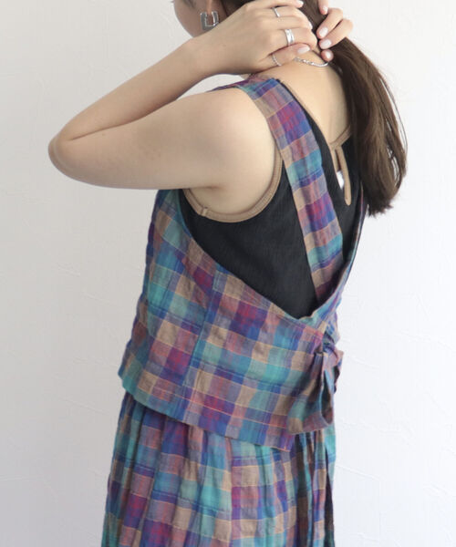 fredy emue（フレディエミュ）の「チェックエプロンビスチェ（シャツ/ブラウス・レディース・ブルー系その他/パープル系その他・38）」の19枚目の写真