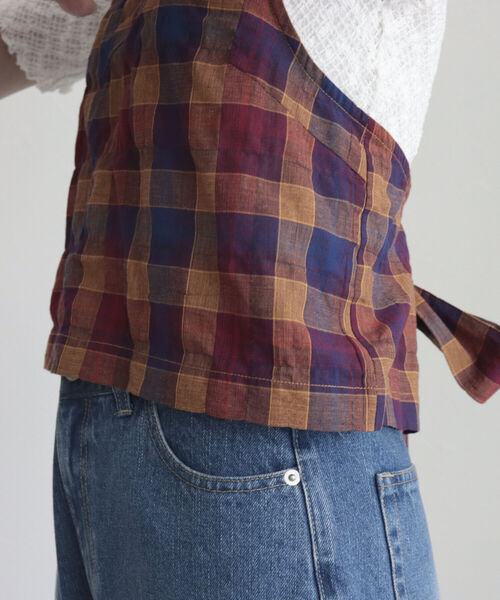 fredy emue（フレディエミュ）の「チェックエプロンビスチェ（シャツ/ブラウス・レディース・ブルー系その他/パープル系その他・38）」の11枚目の写真