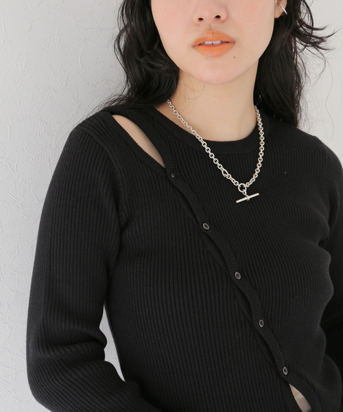 ANNA SUI NYC（アナ スイ エヌ ワイ シー）の「【ANNA SUI NYC/ アナスイエヌワイシー】リブニットトップス（ニット/セーター・レディース・ブラック/ホワイト・MEDIUM/LARGE）」の3枚目の写真
