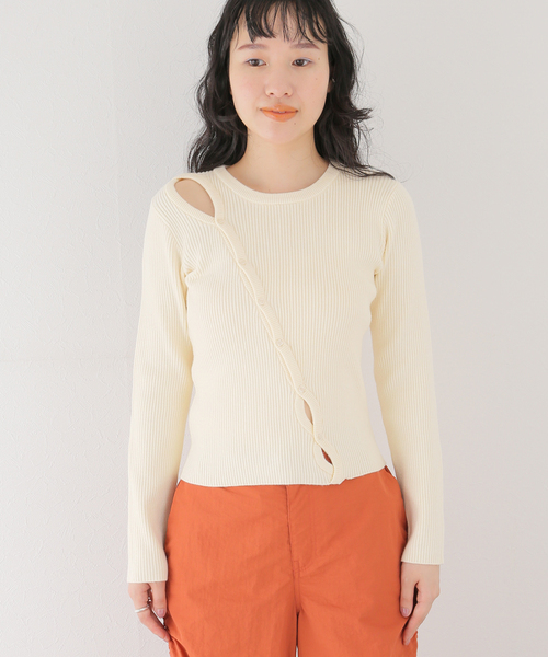 ANNA SUI NYC（アナ スイ エヌ ワイ シー）の「【ANNA SUI NYC/ アナスイエヌワイシー】リブニットトップス（ニット/セーター・レディース・ブラック/ホワイト・MEDIUM/LARGE）」の10枚目の写真