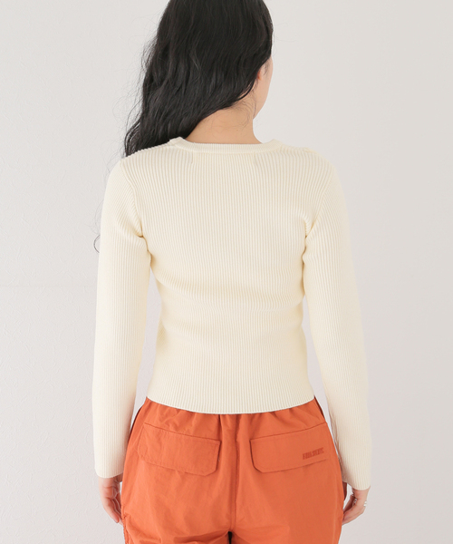 ANNA SUI NYC（アナ スイ エヌ ワイ シー）の「【ANNA SUI NYC/ アナスイエヌワイシー】リブニットトップス（ニット/セーター・レディース・ブラック/ホワイト・MEDIUM/LARGE）」の12枚目の写真