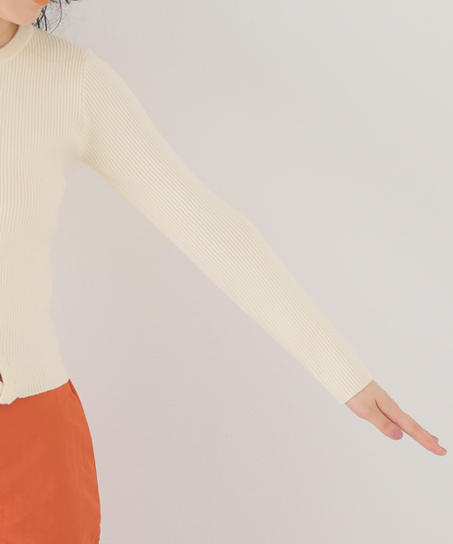 ANNA SUI NYC（アナ スイ エヌ ワイ シー）の「【ANNA SUI NYC/ アナスイエヌワイシー】リブニットトップス（ニット/セーター・レディース・ブラック/ホワイト・MEDIUM/LARGE）」の15枚目の写真