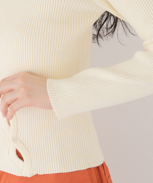 ANNA SUI NYC（アナ スイ エヌ ワイ シー）の「【ANNA SUI NYC/ アナスイエヌワイシー】リブニットトップス（ニット/セーター・レディース・ブラック/ホワイト・MEDIUM/LARGE）」の16枚目の写真