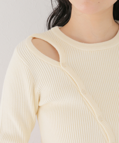 ANNA SUI NYC（アナ スイ エヌ ワイ シー）の「【ANNA SUI NYC/ アナスイエヌワイシー】リブニットトップス（ニット/セーター・レディース・ブラック/ホワイト・MEDIUM/LARGE）」の17枚目の写真