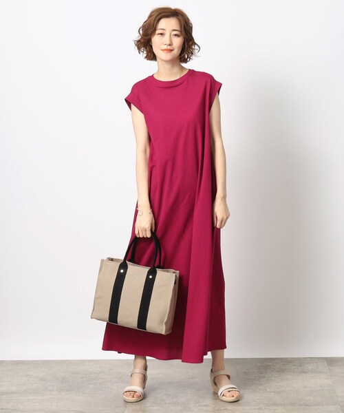 Lee（リー）の「【Lee別注】スクエアA4 2WAYトート【A4サイズ収納可】（トートバッグ・レディース・チャコールグレー/ブラック/ライトベージュ・00）」の4枚目の写真