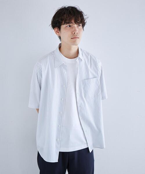 green label relaxing（グリーンレーベルリラクシング）の「ストライプパターン ジャストルーズ シャツ（シャツ/ブラウス・メンズ・ライトブルー/ホワイト/ケリー・S/M/XL/L）」の2枚目の写真