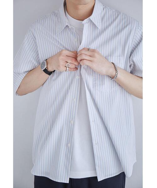 green label relaxing（グリーンレーベルリラクシング）の「ストライプパターン ジャストルーズ シャツ（シャツ/ブラウス・メンズ・ライトブルー/ホワイト/ケリー・S/M/XL/L）」の7枚目の写真