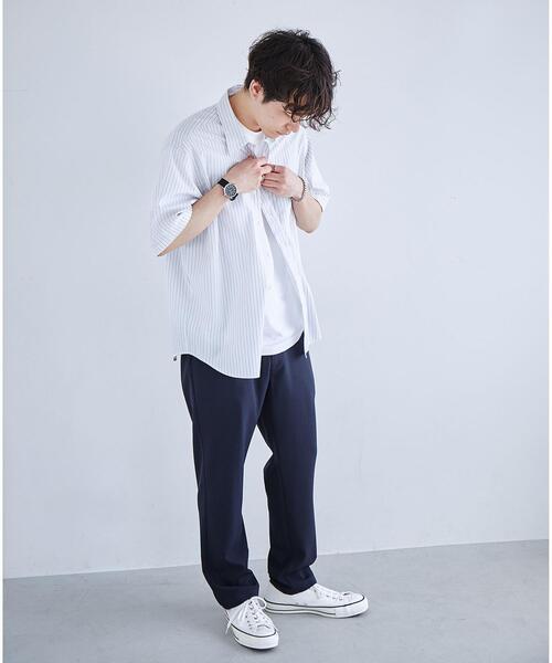 green label relaxing（グリーンレーベルリラクシング）の「ストライプパターン ジャストルーズ シャツ（シャツ/ブラウス・メンズ・ライトブルー/ホワイト/ケリー・S/M/XL/L）」の15枚目の写真