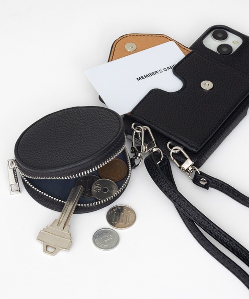 emonique（エモニーク）の「iPhoneケース PUレザー カバー カード収納 ストラップ コインケース 【SE/11/12/13/14/15/15pro/16/16pro/16e/17/17pro/Air対応】（スマホケース/カバー・レディース・パープル/ブラック/ブラウン/グレー・iPhone 12/iPhone 7/8/SE(第2/第3世代)/iPhone 14/iPhone 11/iPhone 13/iPhone 15/iPhone 15 Pro/iPhone 16/iPhone 16 Pro/iPhone 16e/iPhone 17 Pro/iPhone Air/iPhone 17）」の7枚目の写真