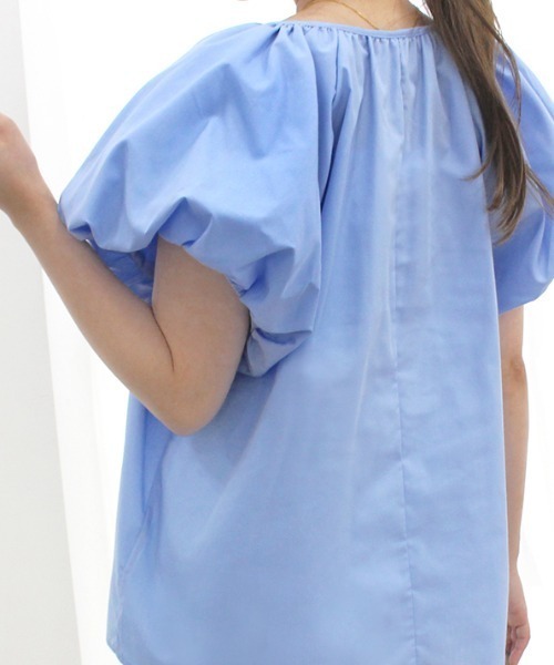 MODE ROBE(モードローブ)の「バルーンスリーブリボントップス(Tシャツ/カットソー・レディース・ホワイト/ブルー/ブラック・FREE)」の7枚目の写真