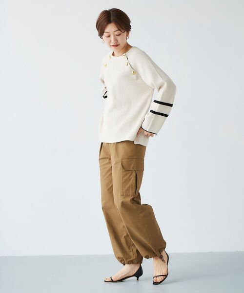 le.coeur blanc（ルクールブラン）の「コットンツイル2wayカーゴパンツ（カーゴパンツ・レディース・ブラック/ブラウン・38/36）」の7枚目の写真